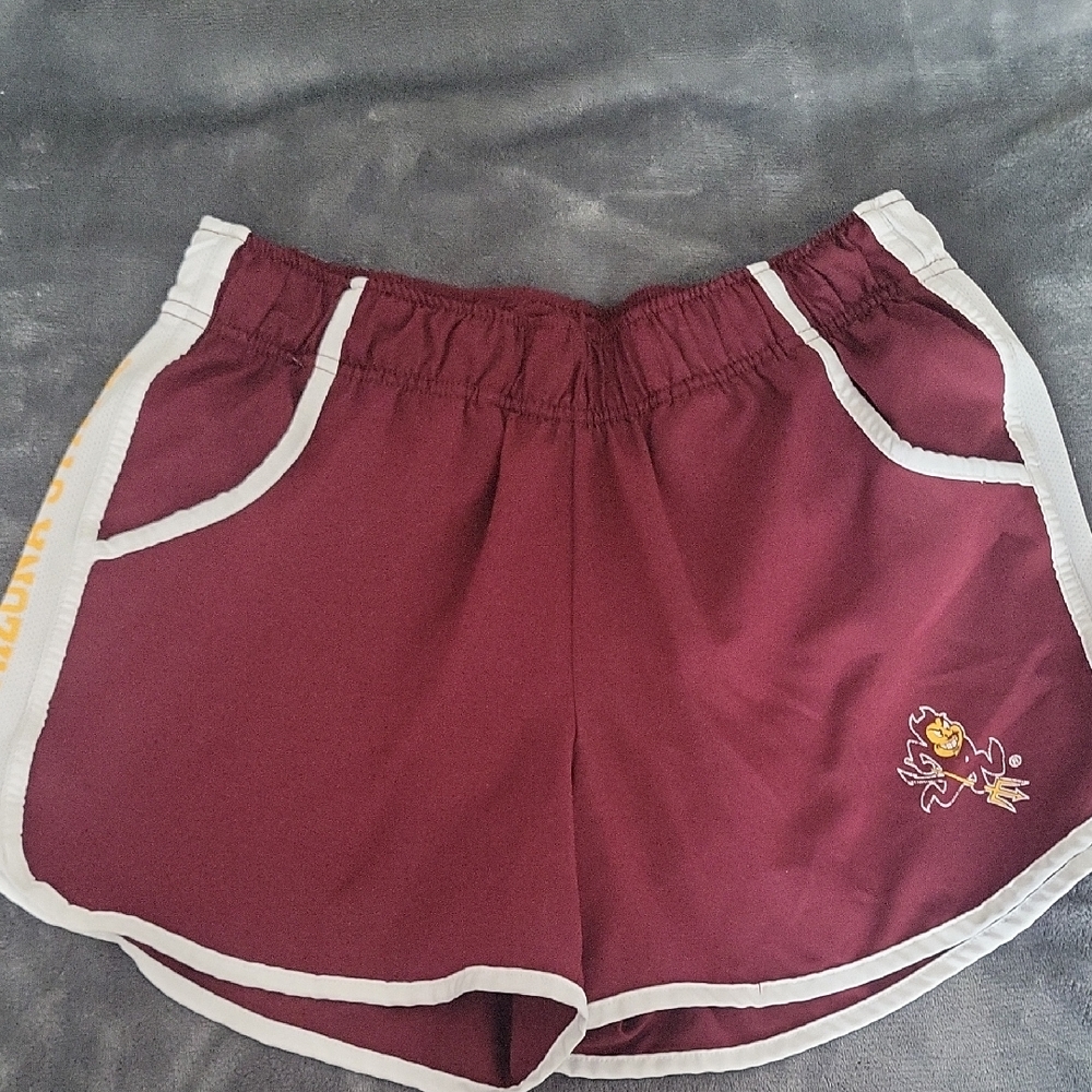 Rivalry Threads Burgundy Athletic Shorts with White Trim